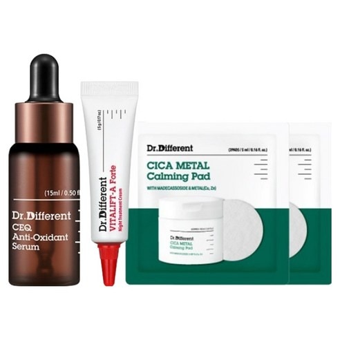 【WidII】 CEQアンティオキシダントセラム15ml1個+ビタリフトAフォルテ5g1個+シカメタルカーミングパッド2枚入x2個3種セット・ビタミンC・レチナール・エイジングケア・ツヤ肌・肌キメ・整