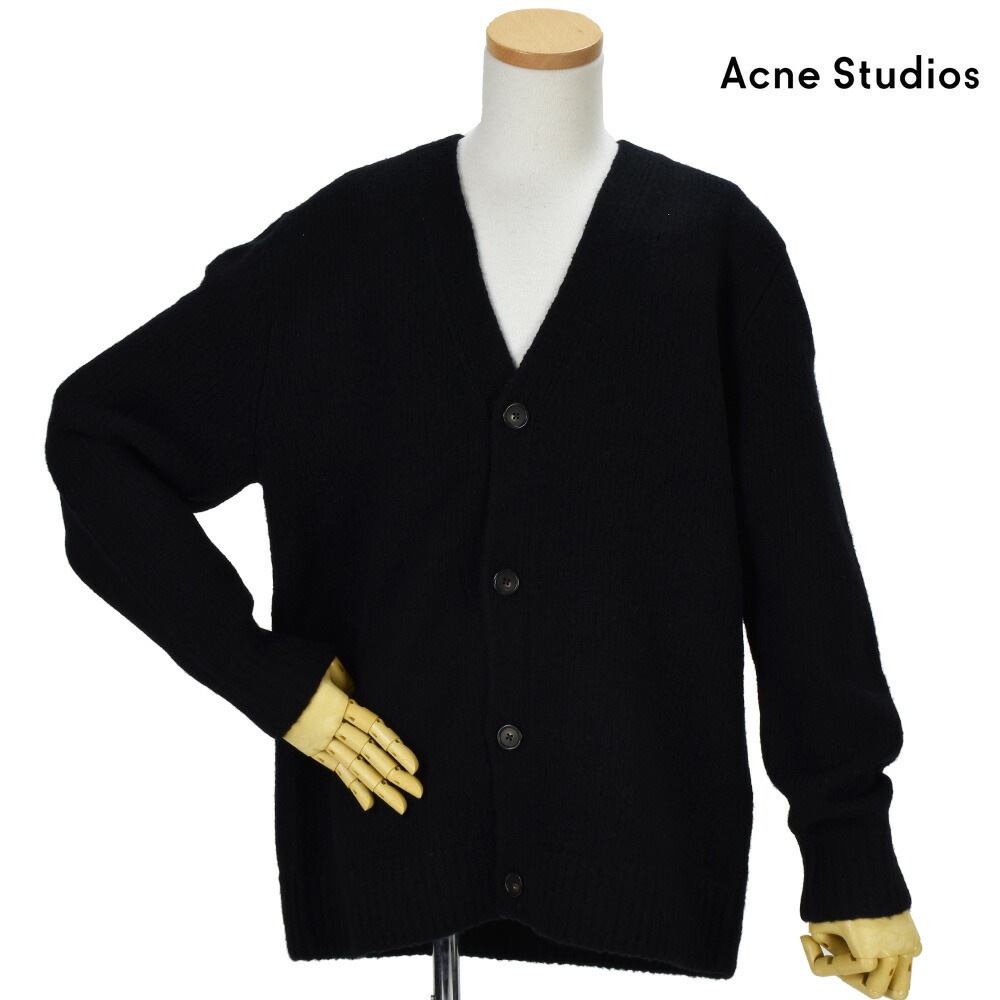 アクネストゥディオズ カーディガン メンズ Vネックカーディガン ニット ブラック 黒 Acne Studios KNIT CARDIGAN[b60144-axi10]