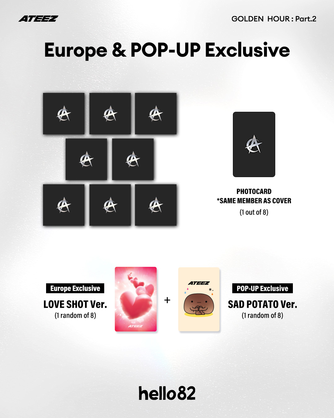 ATEEZ POP-UP限定　ヨーロッパ　アルバム ラキドロ　特典　【GoldenHour part2】 店舗特典