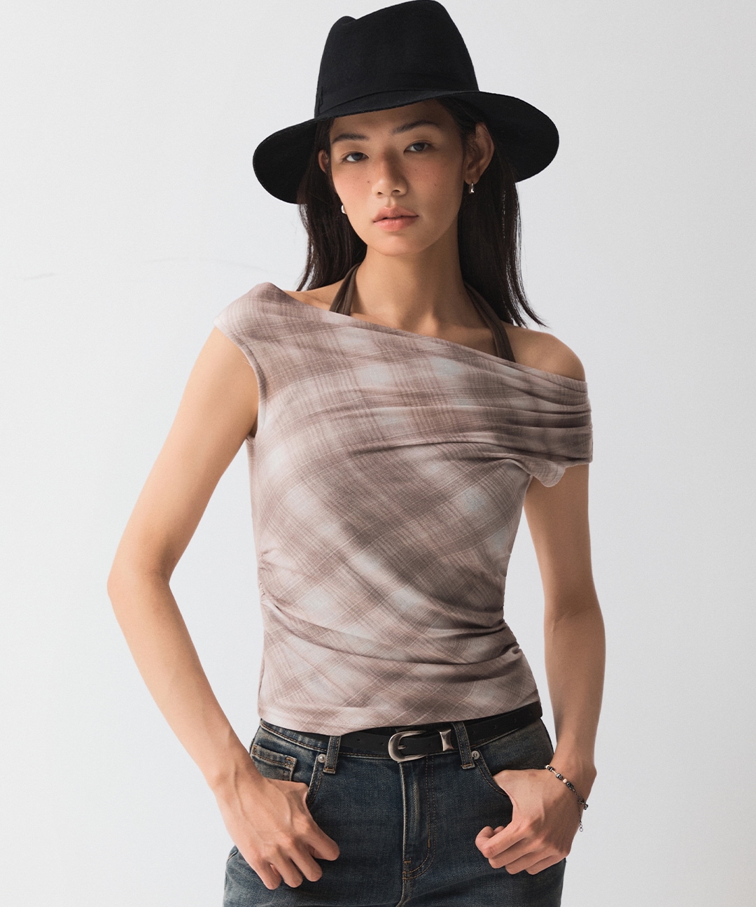 スパオレイヤードチェックショートスリーブ Tシャツ_SPRWG37G07