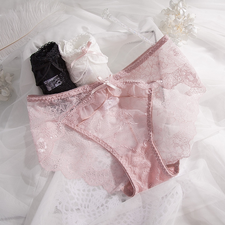 【1点ご購入 で10点プレゼントいたします】純色涼しげ通気レース糸蝶結び木耳元中腰シンプルパンツ