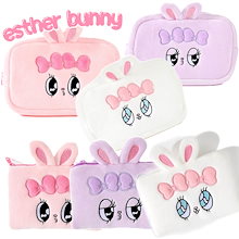 esther bunny エスターバニー　長方形ポーチ　(ピンク/ラベンダー/ホワイト)　正規品