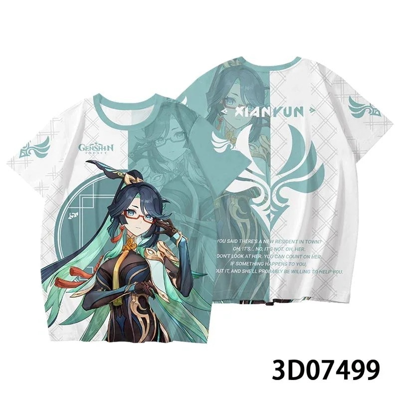 原神 劉雲借景鎮軍暁雲半袖tシャツ二次元トレーナージャケット痛服