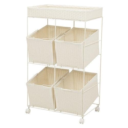 【メーカー直送品】萩原 RAN-2426WH ランドリーラック ホワイト