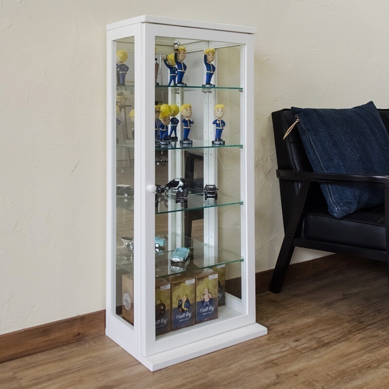 ラック 棚 コレクション フィギュア ガラス 扉付き キャビネット 飾り棚 推し活 背面ミラー 44cm幅