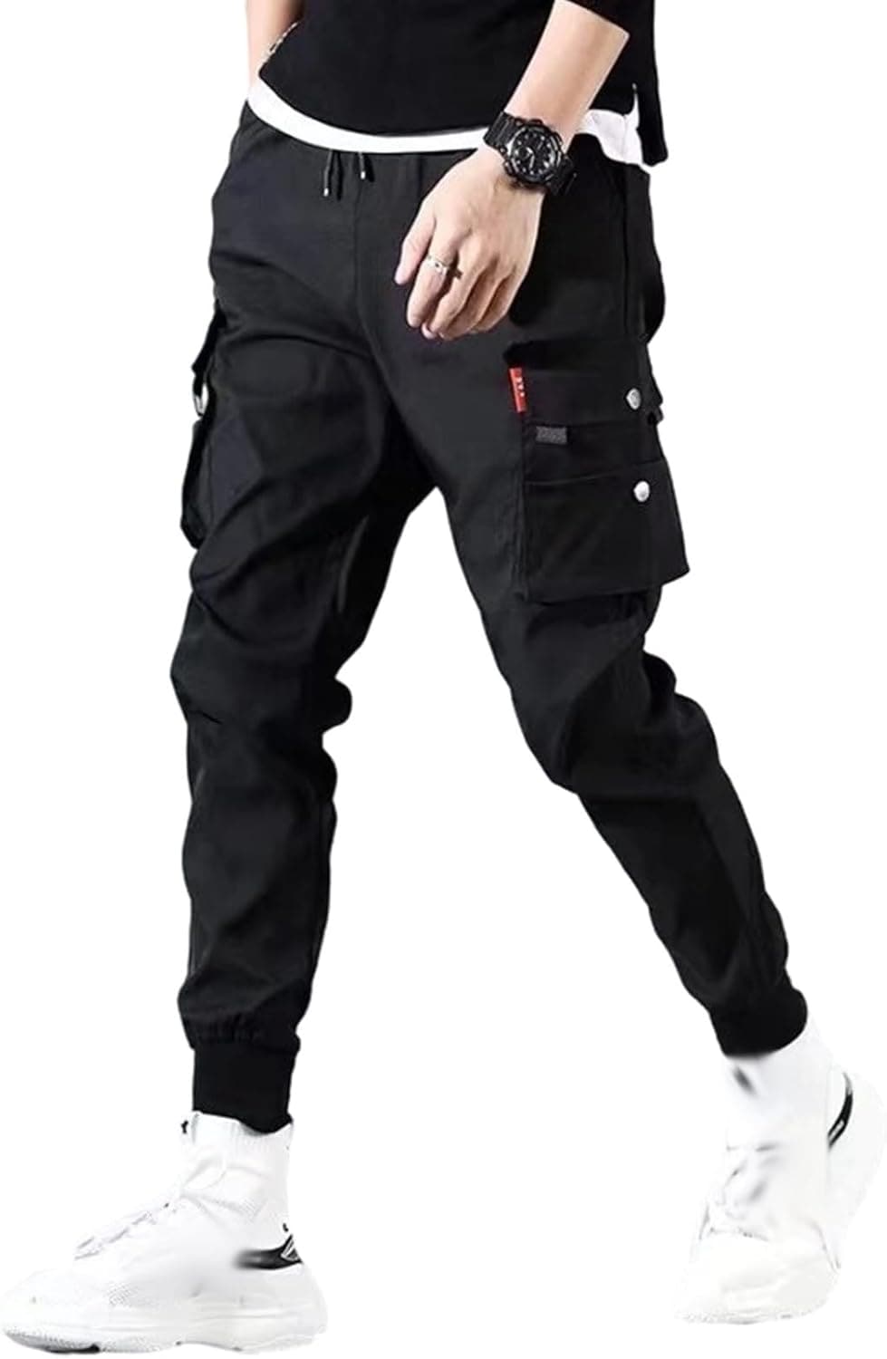 カーゴパンツ メンズ ストレート ロングパンツ 大きいサイズ テーパードパンツ イージーパンツ 調整紐 ポケット付き 袴パンツ ボトムス 動きやすい お出掛け 旅行 アウトドア Y2K 原宿 V系 パ