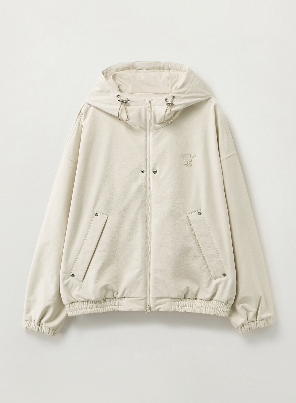 【SATUR】 25FW TEO NYLON FLEECE HOOD JACKET : CREAM