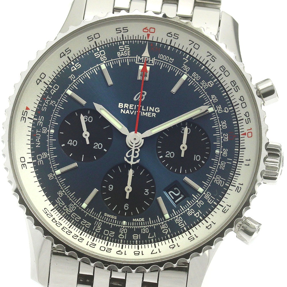 ブライトリング BREITLING AB0121 ナビタイマー 01 クロノグラフ 43 デイト 自動巻き メンズ 良品 箱・保証書付き_867223【中古】