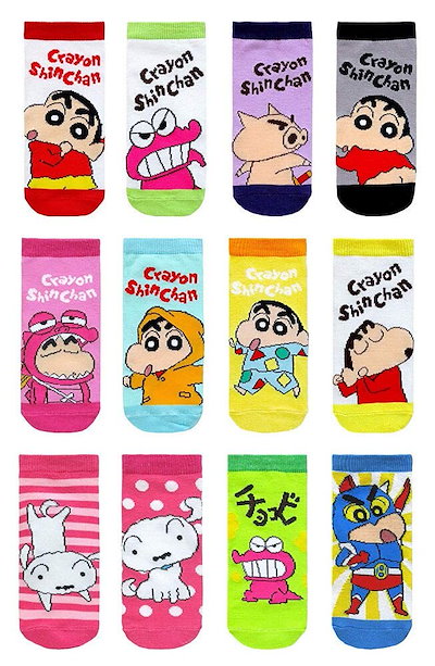 クレヨンしんちゃん 靴下 ソックス 12種類柄12足1セ...のサムネイル