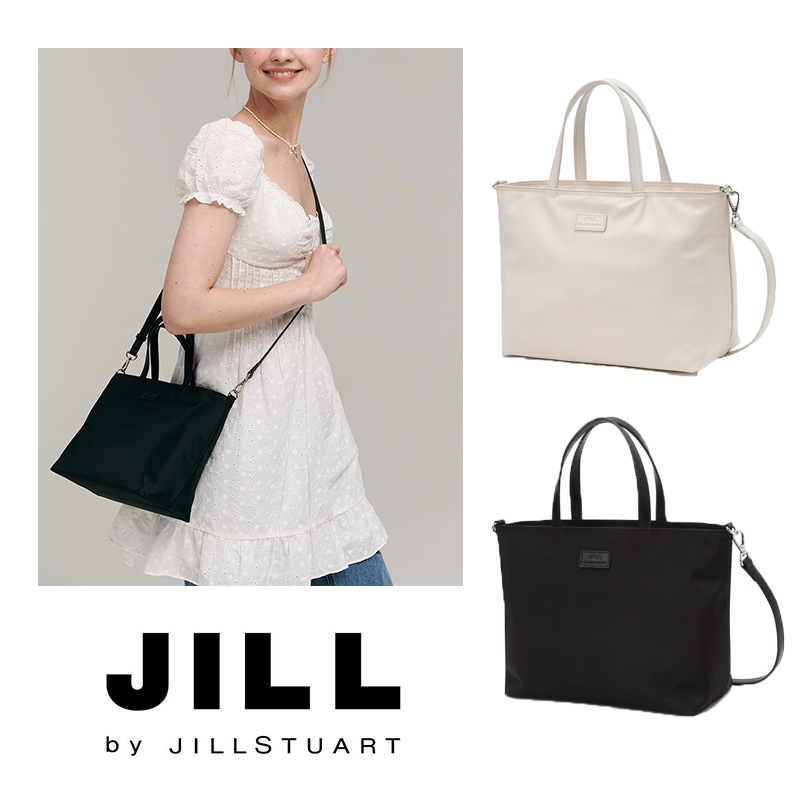 NYLON TOTE BAG ショルダー ハンド 肩掛け 斜め掛け 2WAY ナイロン レディース ジル ジルスチュアート ハンドル ジッパー 韓国 おしゃれ 軽い 軽量 ファスナー 人気