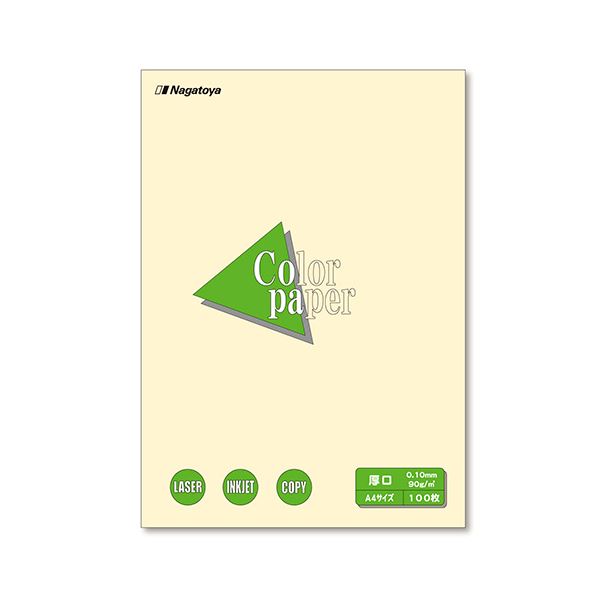 (まとめ) 長門屋商店 Color Paper A4 厚口 レモン ナ-3302 1冊（100枚） (×10セット)