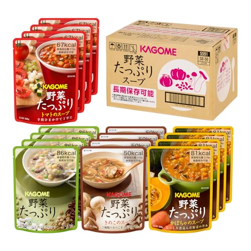 【非常食 保存食 備蓄 防災】 カゴメ 野菜たっぷりスープギフト SO-50(160g×4種×各4袋 計16袋) 5,086円