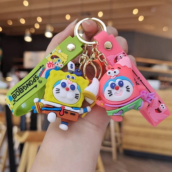 Qoo10] ドラえもん スポンジボブ キーホルダー
