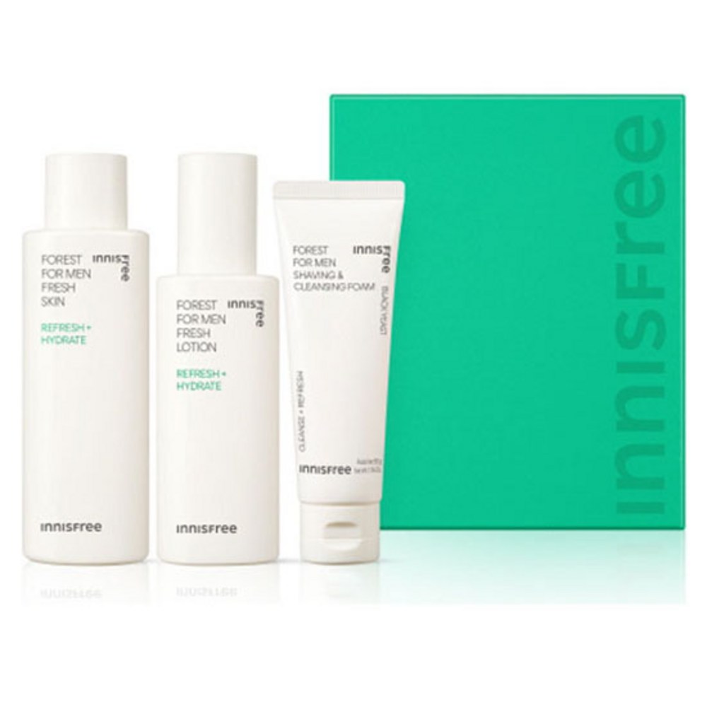 イニスフリーフォレストフォーマンフレッシュスキンケアスキン180ml+ローション140ml+シェービング＆クレンジング品50gセット1セット