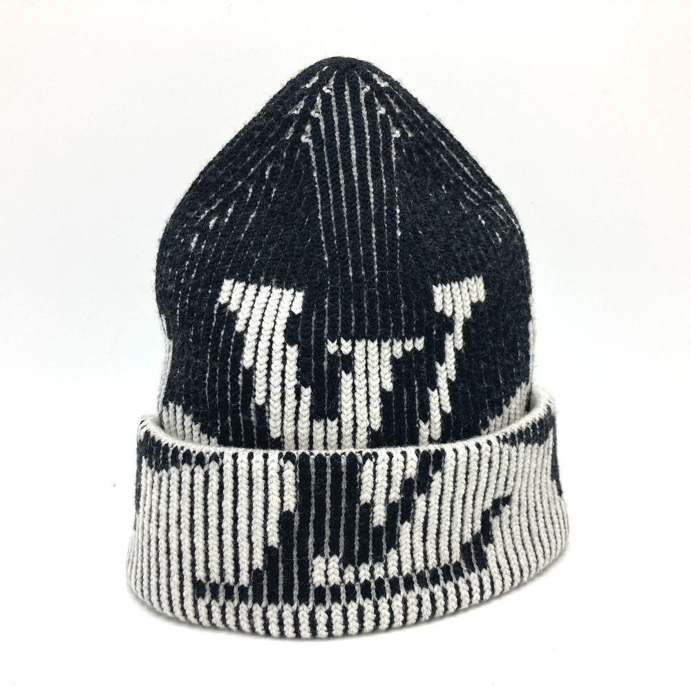 ニット帽 M77997 ボネ・リブ フラワー モノグラム ニット帽 帽子 ニット ウール ブラック