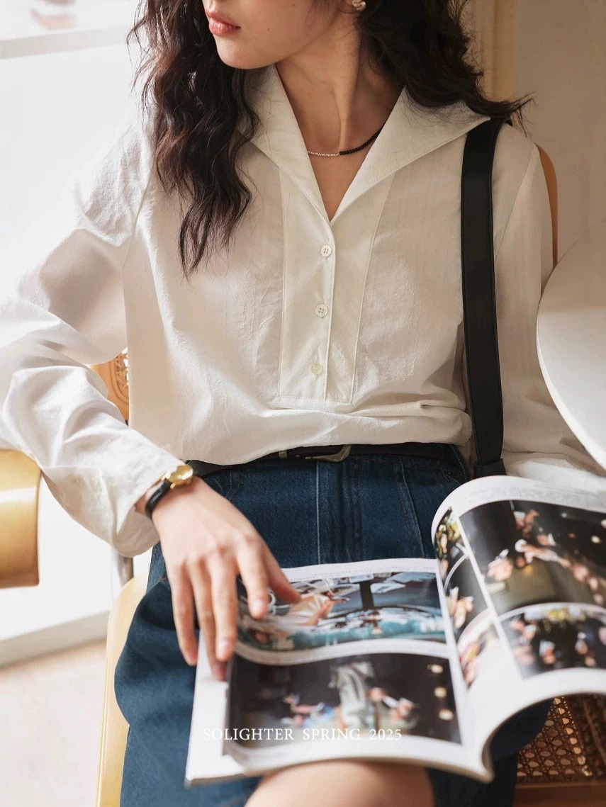 2025新作 シンプル レトロ シャツ女 ブラウス 可愛い トップス ワイシャツ 長袖シフォンブラウストップスシャツレデ 紫外線対策 ロンt シフォンブラウス