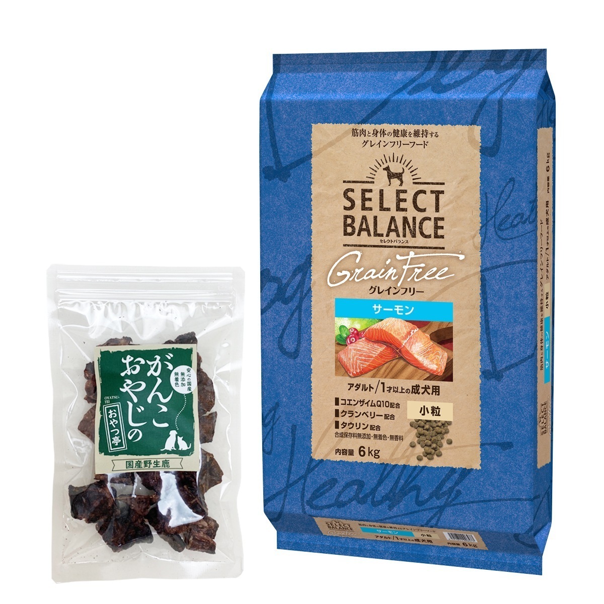 グレインフリー アダルト サーモン 小粒 6kg【国産鹿ラング15g付き】