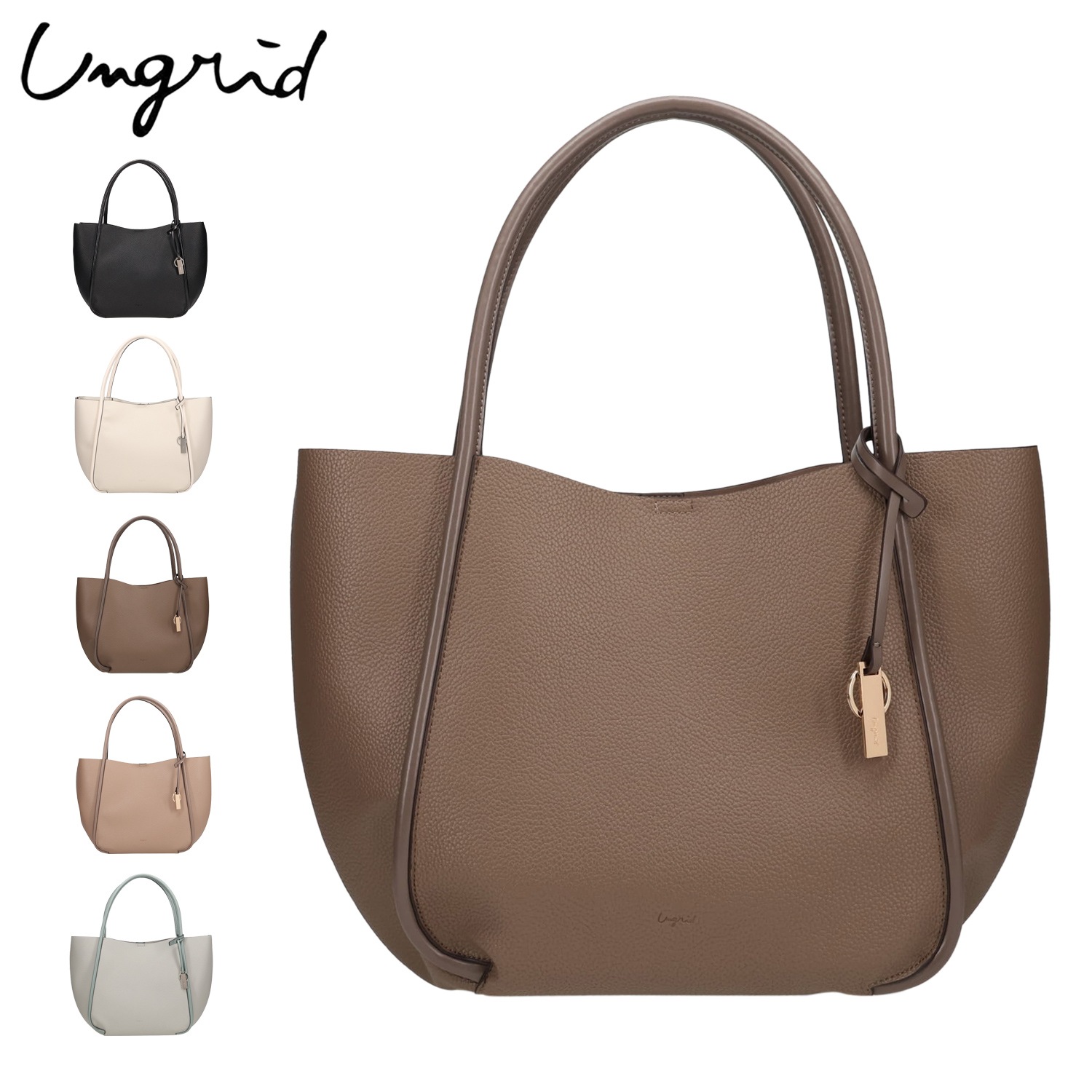 トートバッグ レディース A4サイズ対応 ファスナー付き 大きめ 無地 軽量ソフトシュリンク UNG-54100B