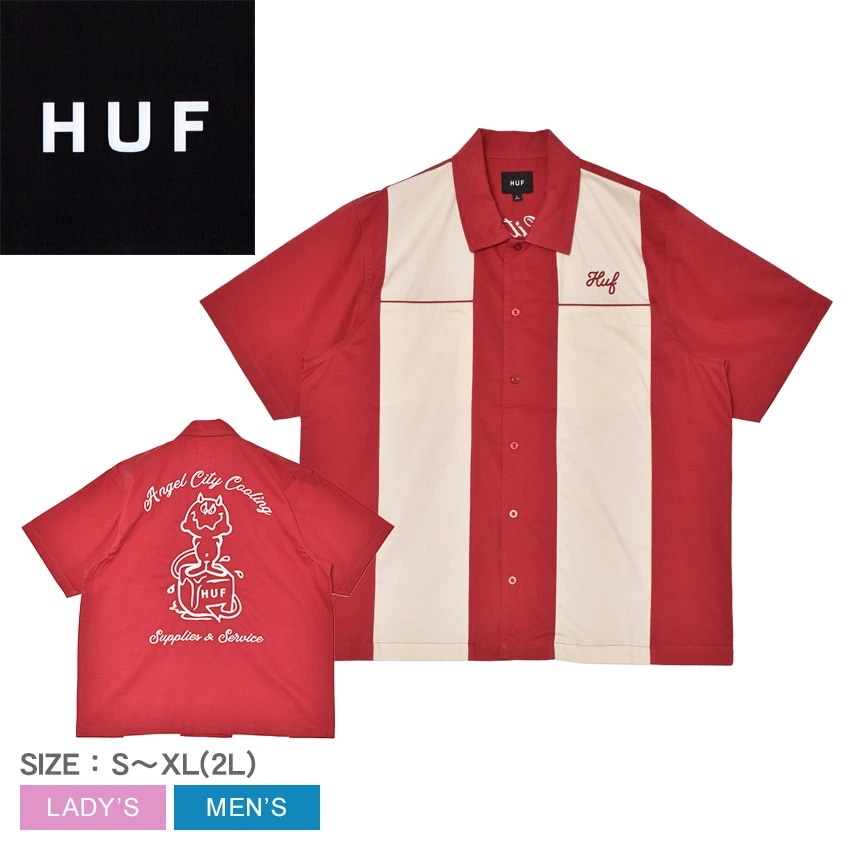 SUPPLIES＆SERVICE SHIRT BU00241 メンズ ストリート カジュアル おしゃれ 半袖 トップス シャツ 半袖シャツ ボーリングシャツ 開襟シャツ チェーンステッチシャツ