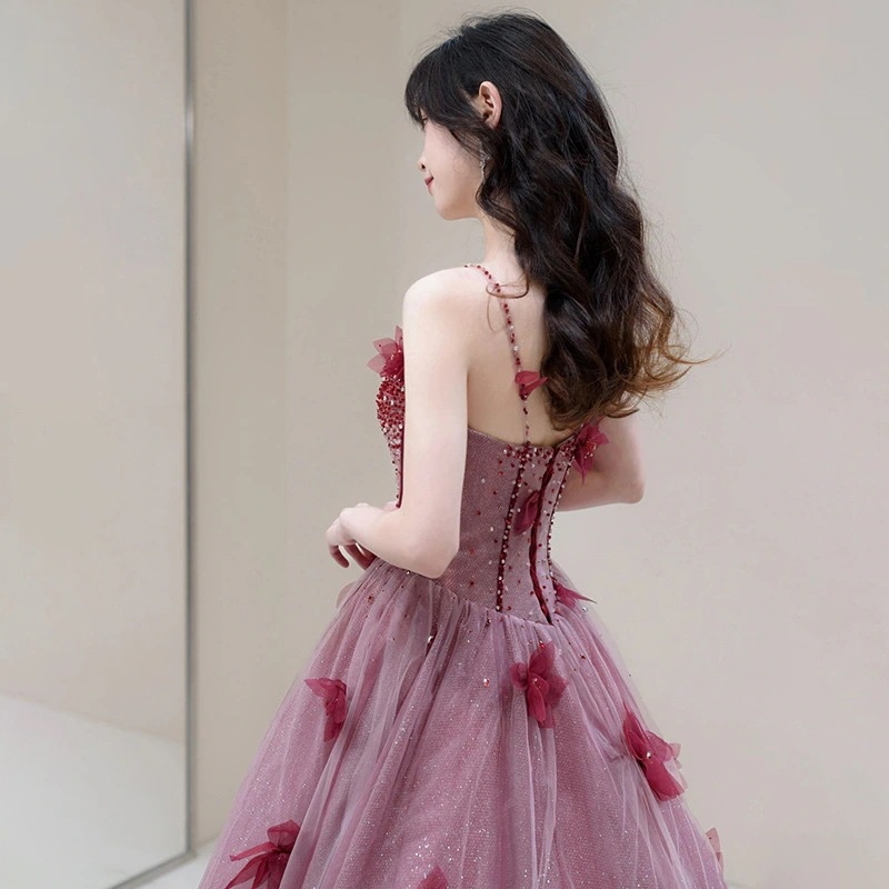 秋妖精サスペンダー重工業宴会ドレス 2025 女性のための花嫁のドレスワンピースドレスその他 ワンピースドレス