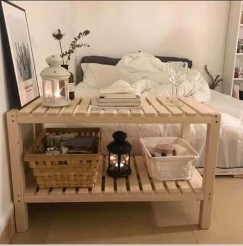 横500mm / 600mm/800mm 2段棚組み立て式収納棚 木製家具 インテリア　収納