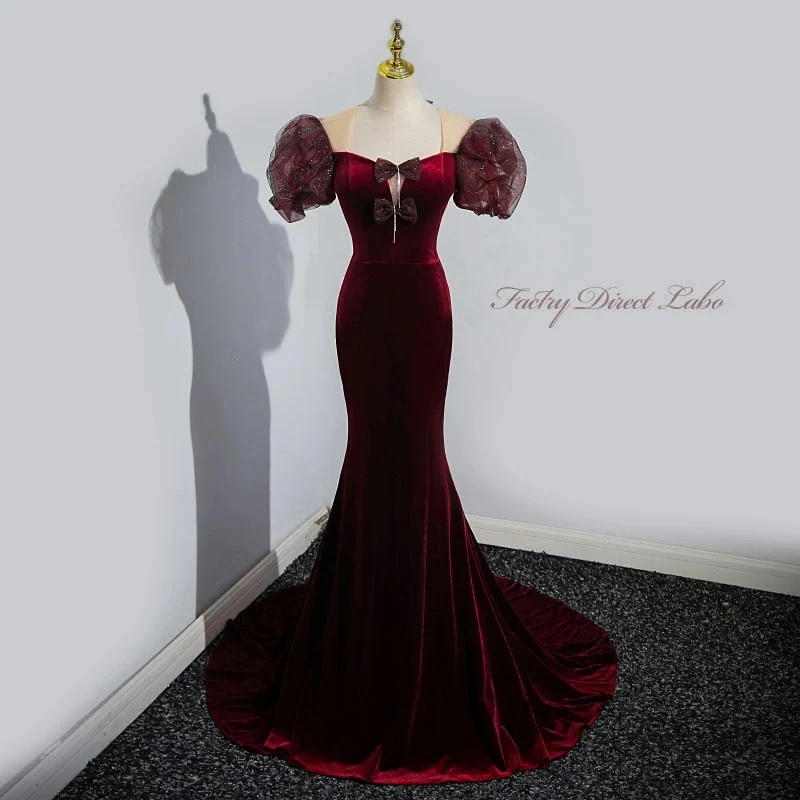 カラードレス ロングドレス マーメイドドレス ワインレッド パーティードレス ウェディングドレス ウエディングドレス 結婚式 二次会 花嫁 前撮り 発表会 カクテルドレス 披露宴 ブライダル フォーマ