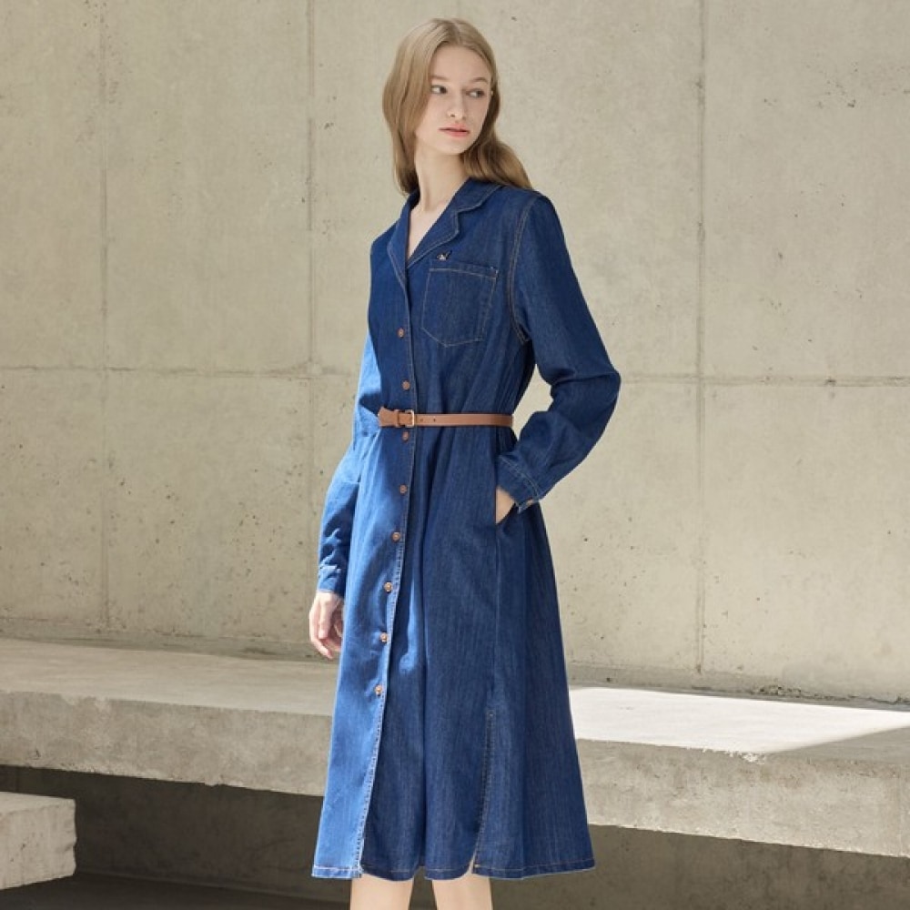 (リアーナニューヨーク) インディゴデニム長袖シャツドレスシャツワンピ