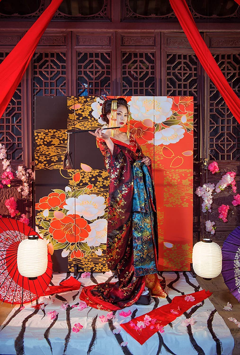 日本の着物芸者花魁超華麗スーツ女性写真舞台衣装 日本の着物芸者花魁超華麗スーツ女性写真舞