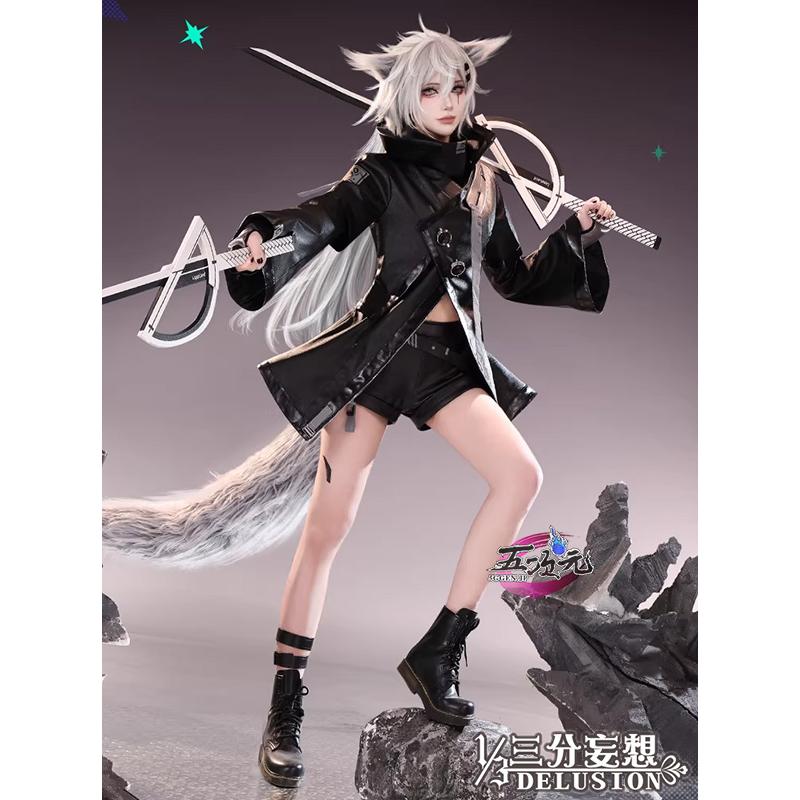 【大人気】三分妄想　アークナイツ 　コスプレ　ラップランド　通常衣装　リニューアルVer　ウィッグ　靴　尻尾耳　追加可