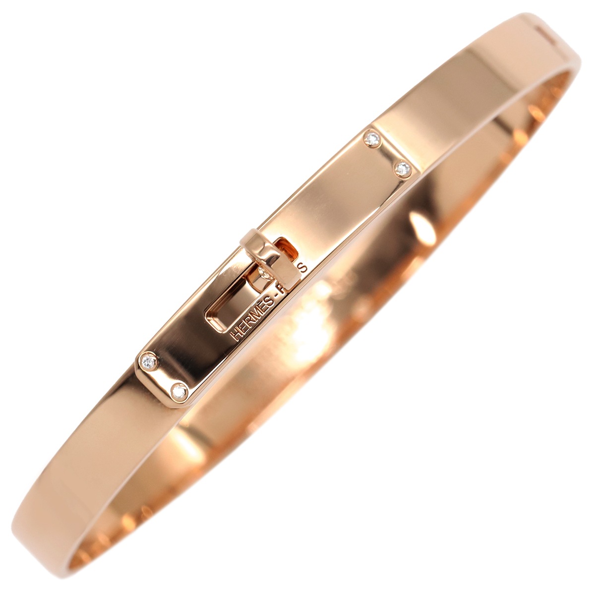 エルメス HERMES ブレスレット ケリー PM K18PG ダイヤモンド ピンクゴールド SH ピンクゴールド AU750 750PG ダイヤ4石 H109032B 00SH 【保証書】【中古】