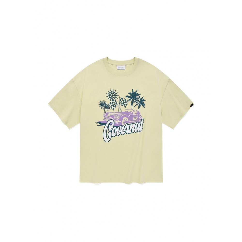 COVERNAT レーシングカー T シャツライトグリーン