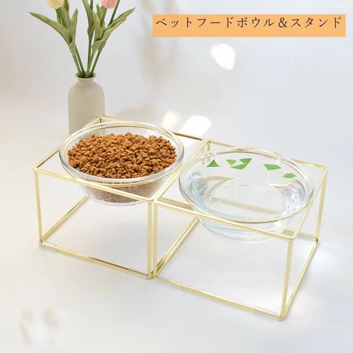 【期間限定！】大人気！ペットボール スタンド 高さがある 傾斜 おしゃれ かわいい 北欧 雑貨 食器 猫 犬 ねこ いぬ 餌 皿 エサ皿 餌入れ プラスチック ペット用食器 食器台 食器スタンド 小型