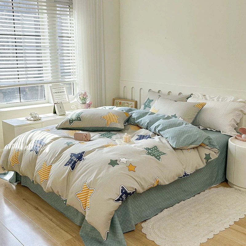 純綿4点セット 純綿寝具 掛け布団カバー 小さめ フレッシュ シングル 3点セット 15mm ベッド 姫系