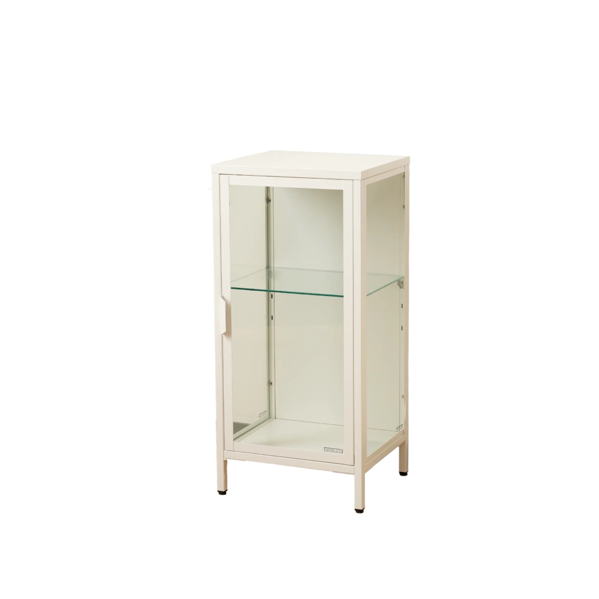 コレクションケース コレクションシェルフ ガラスディスプレイキャビネット おしゃれ 棚高さ調節可能 強化ガラス サイズ：幅40*奥行35*高さ86CM ホワイト