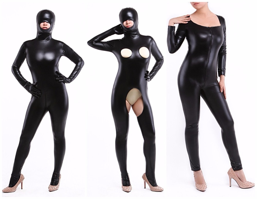 スパンデックス ゼンタイ メタリック セクシー 全身タイツ コスチューム ハ ロウィン コスプレ