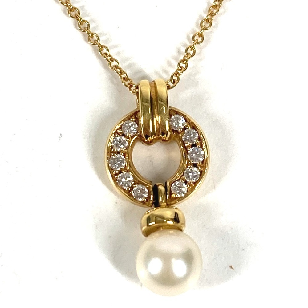 ネックレス ドアノック アコヤ真珠 パール ダイヤ ダイヤモンド ジュエリー 金 K18 18K アクセサリー チェーンネックレス YG750 ゴールド