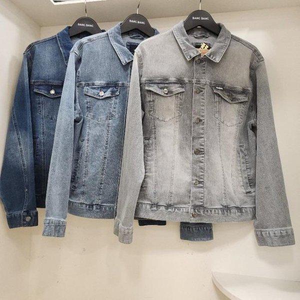 HC15 春 男女共用 クラシック ウォッシュド スパン ベーシック デニム ジャケット NUMD12 (45904323)