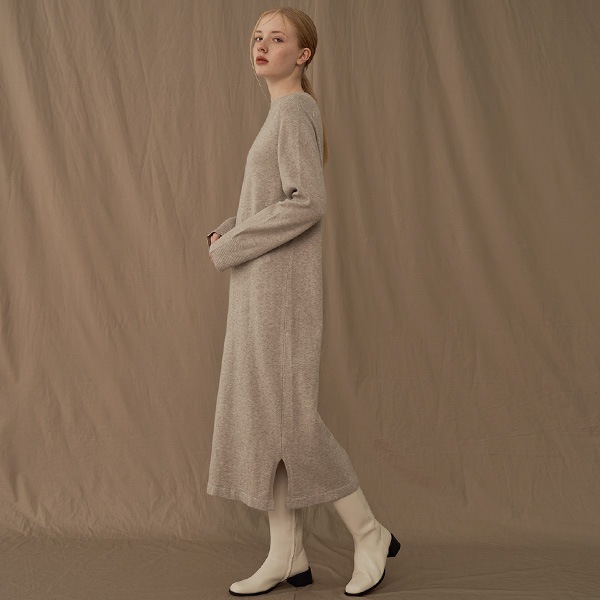 modern round long dress カシミアニット セーター プレミアム ニット