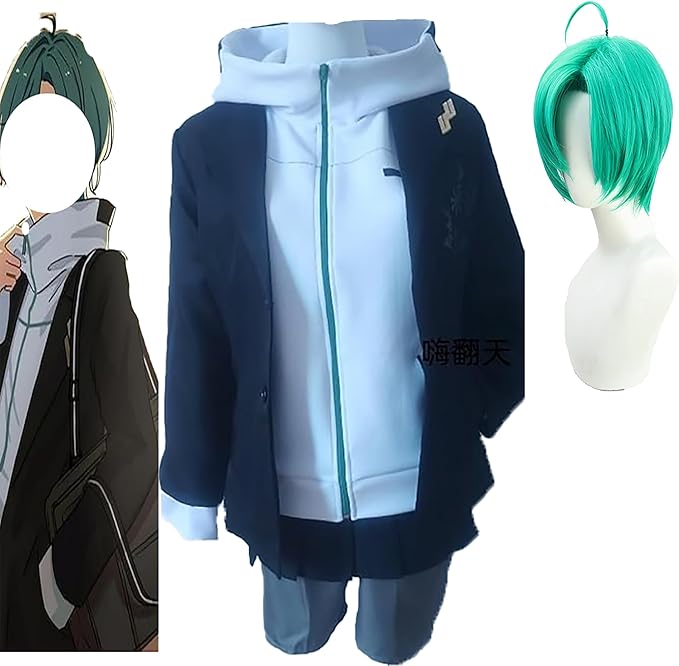 YouTuber VTuber にじさんじ所属　　緑仙　りゅーしぇん コスプレ 七次元生徒会 コスプレ衣装 　ウィッグ　仮装　変装