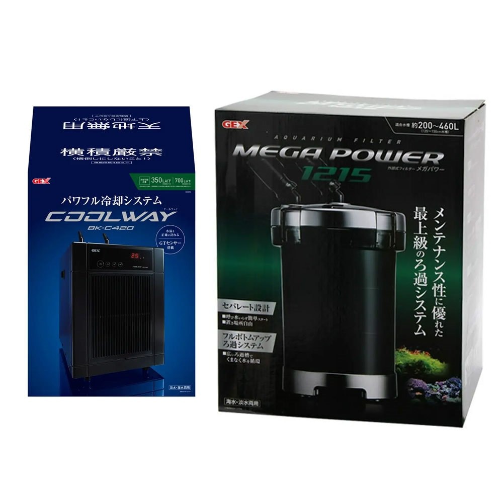 １２０ｍ水槽用　クーラー＆フィルターセット　ＧＥＸ　クールウェイ　ＢＫ－Ｃ４２０＋メガパワー　１２１５　ＣＲＣ10―26―10―50―00