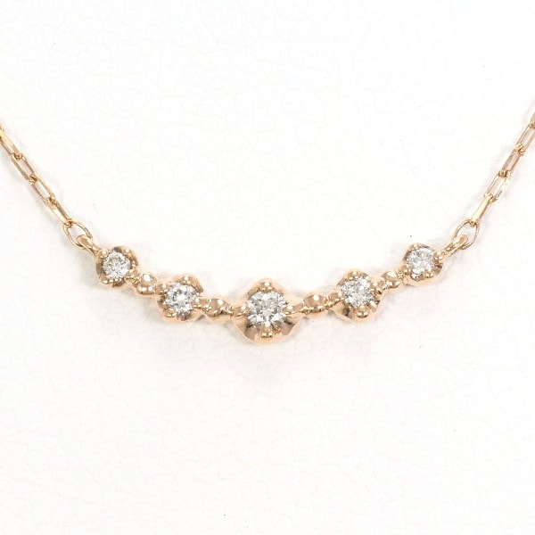 4℃ K10PG ネックレス ダイヤ 総重量約0.8g 約40cm ジュエリー 中古