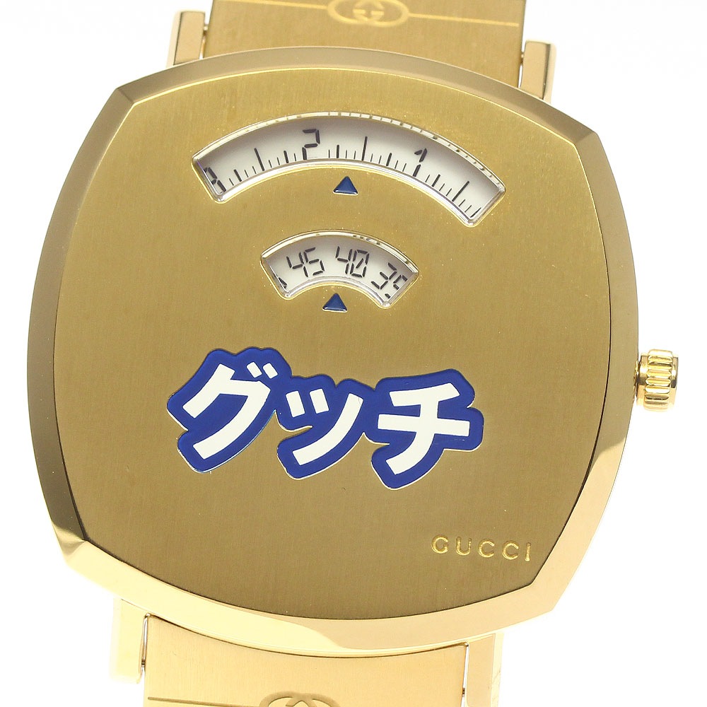 グッチ GUCCI YA157428/157.3 グリップ 日本限定モデル クォーツ メンズ 美品 内箱・保証書付き_754115【中古】