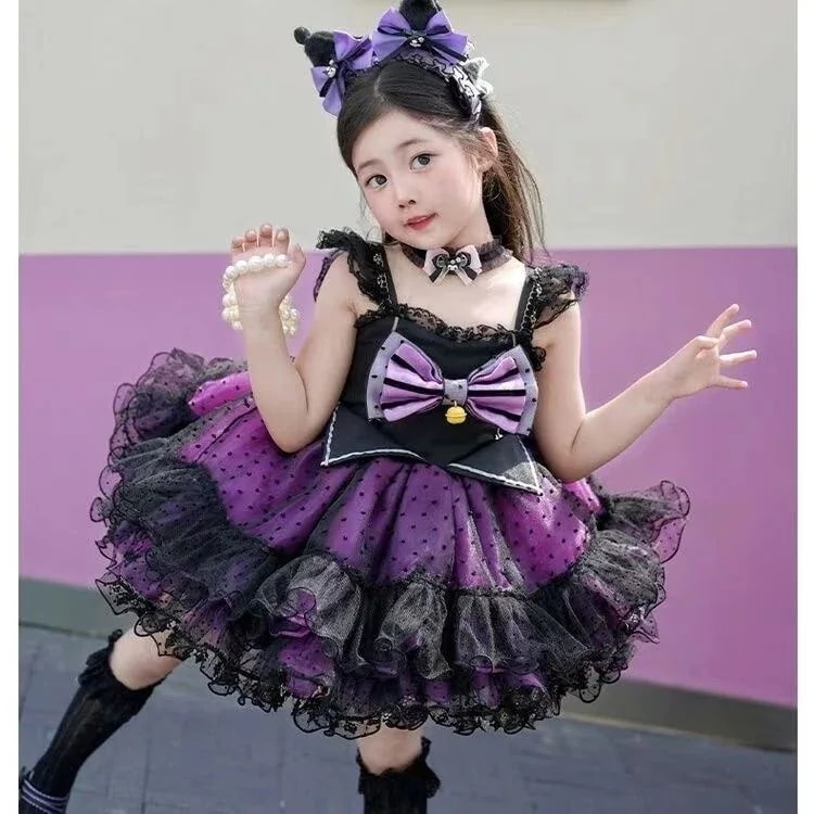 子供ドレス女の子クロミロリータプリンセスドレスハロウィン 子供公演服 バブル ドレス 小悪魔の翼サマードレス赤ちゃん女の子ハロウィンチュチュ