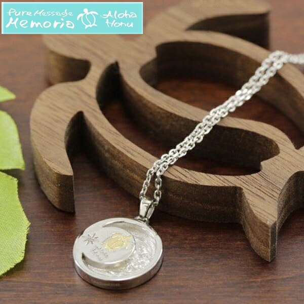 アロハホヌ メンズ レディース ネックレス ステンレス ムーン イエローゴールド ALOHA HONU ハワイアンジュエリー ハワイアン ジュエリー ブランド ペア アクセサリー 安い