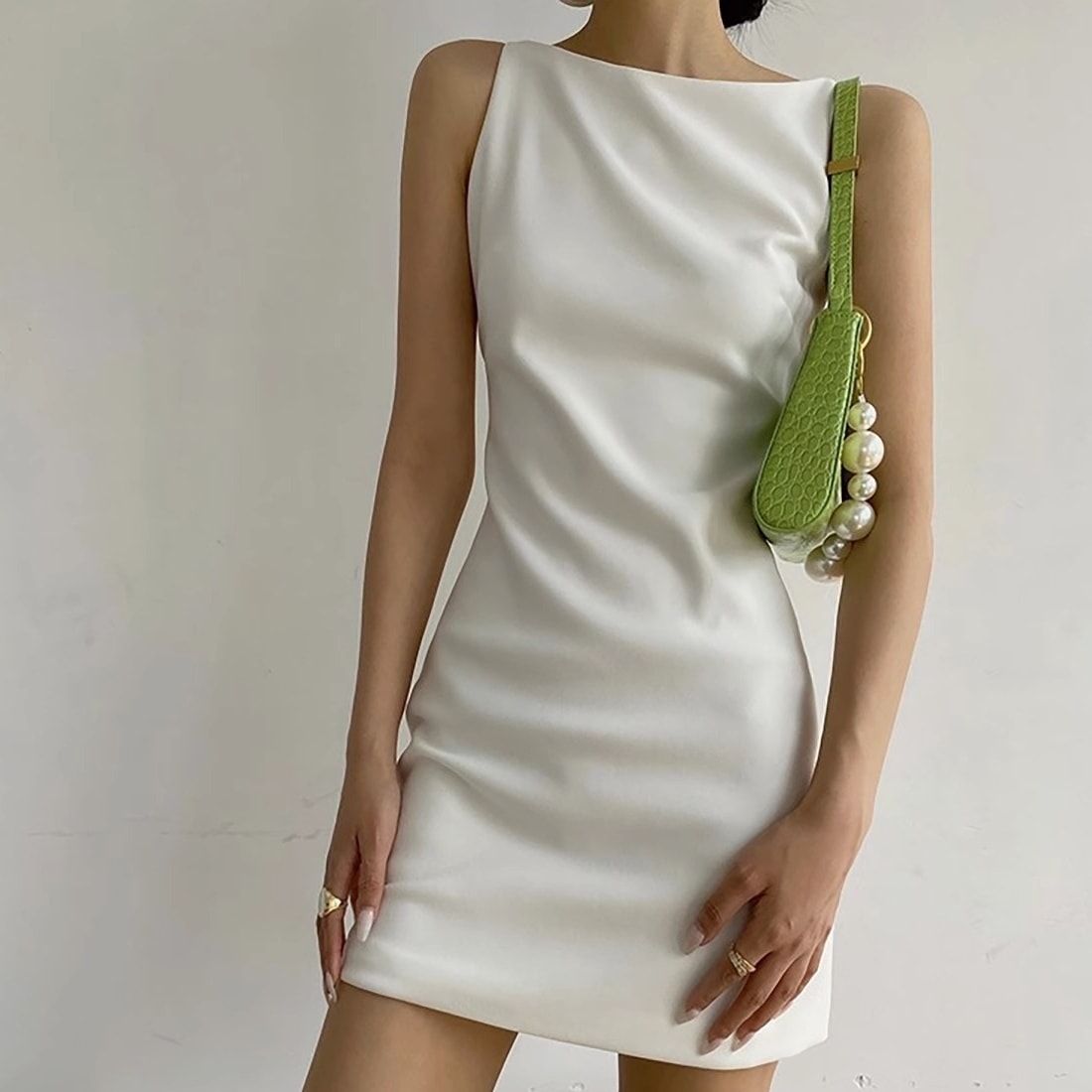 ワンピース ミニワンピース ノースリーブワンピース タイトワンピース ミニ丈 ウエストマーク タイト かわいい 大人可愛い きれいめ シンプル 上品 おしゃれ 大人女子 こなれ感 個性的 主役級