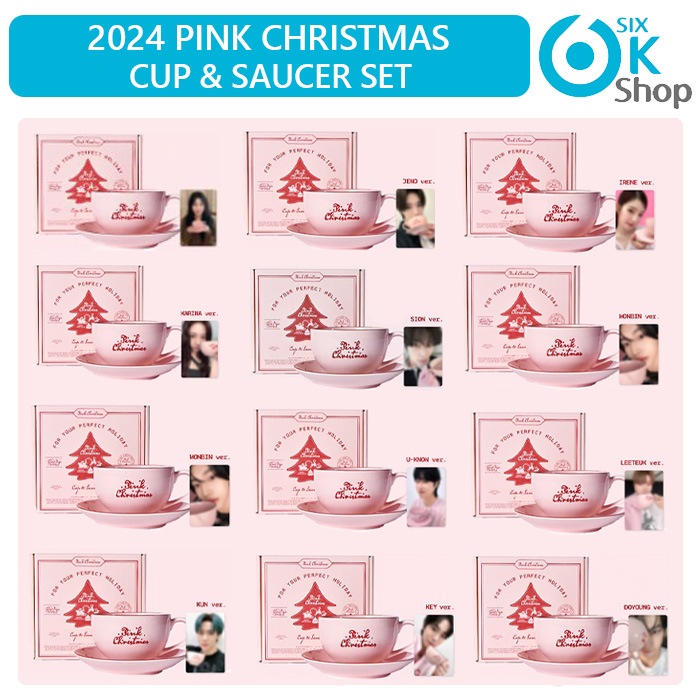(男子グループ) SM ARTIST CUP & SAUCER SET [ 2024 PINK CHRISTMAS MD ] TVXQ SUPERJUNIOR aespa RIIZE NCT