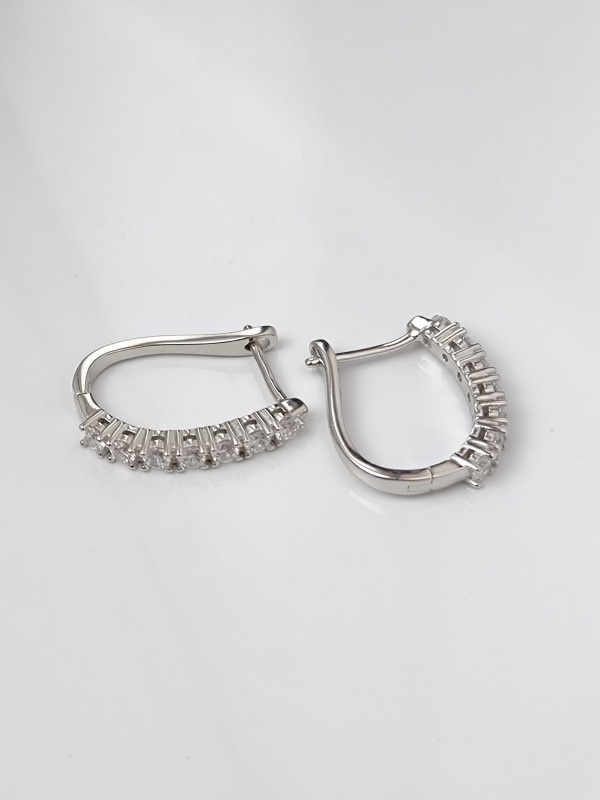 【Silver 925】ビジューフープピアス
