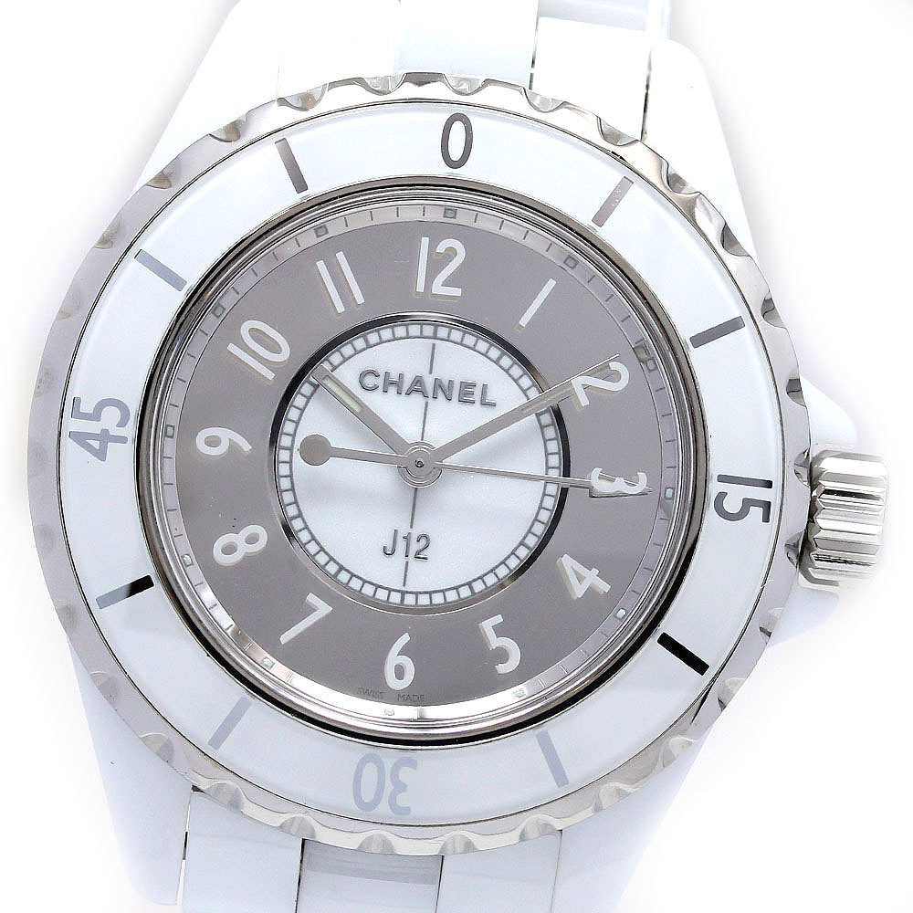 シャネル CHANEL H4861 J12 ミラー 33MM クォーツ レディース 美品 _830796【中古】