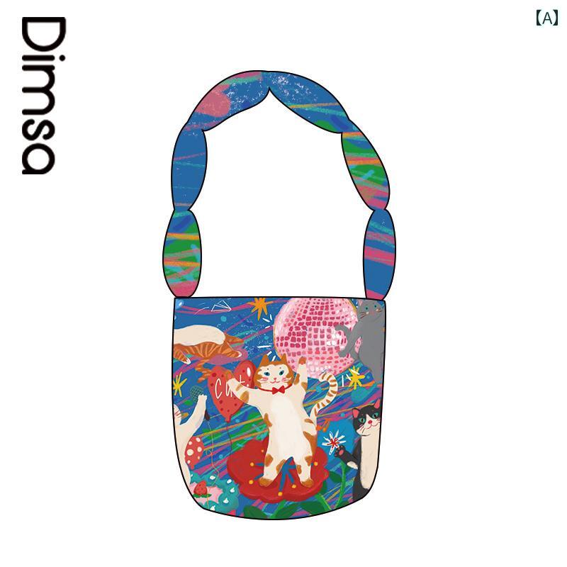 バケットバッグ バケツ レディース おしゃれ 鞄 かわいい 猫 イラスト 動物 ハンドバッグ ハート