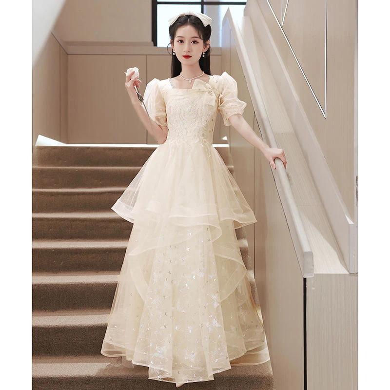 11イブニングドレス スカート 女性 宴会気質 2024年 誕生日 成人式 卒業式 普段着可能 r n1001- シャンパン r n1002- シャンパン 1 r n2